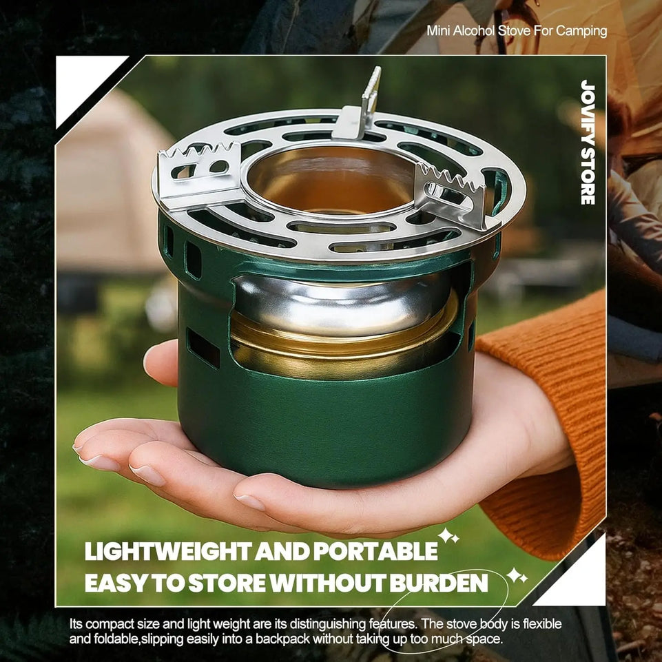 Portable Alcohol Stove Mini Camping Burner Cooker Grill For Backpacking Travel Picnic Emergency Survival Gear Outdoor Cooking