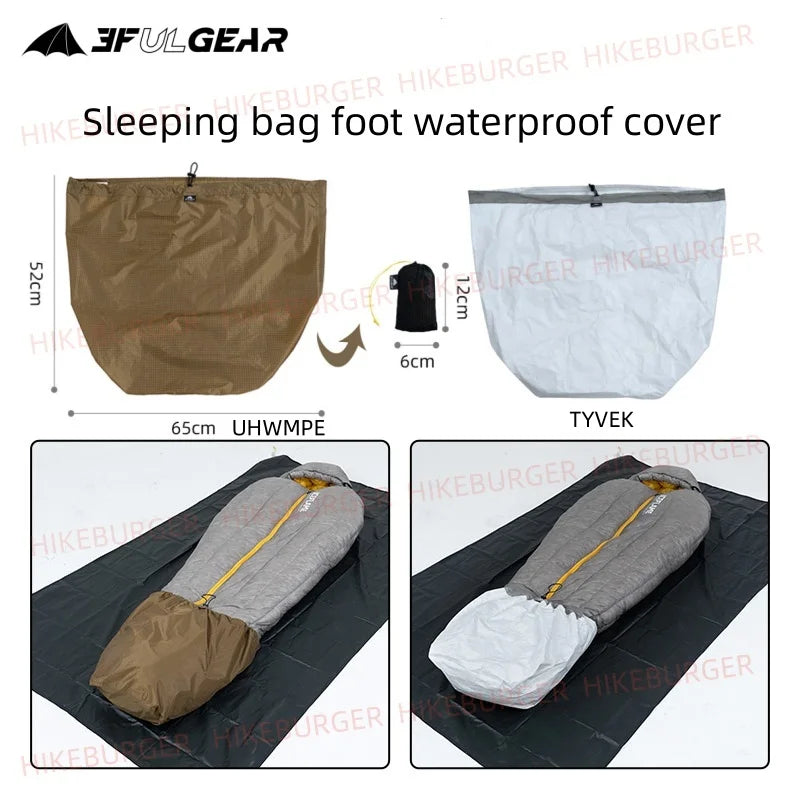 3F UL GEAR UHWMPE/TYVEK Outdoor Sleeping Bag Foot Waterproof Cover Camping Moisture-proof Breathable Dirtproof Inner Liner Cover