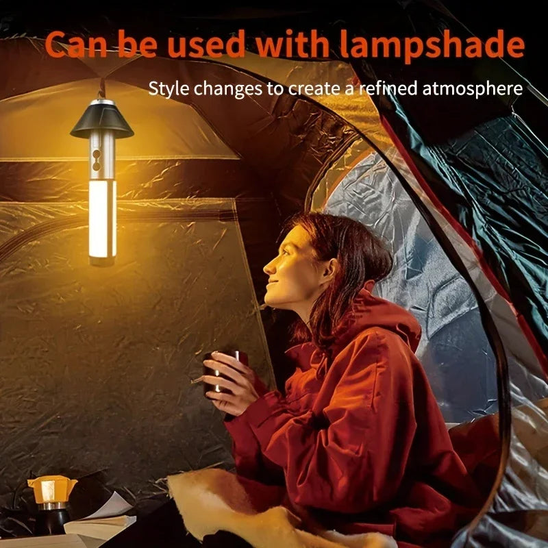 LED Camping Light,Rechargeable Multi-Functional Telescopic Flashlight & Outdoor Lantern for Camping Hiking Fishing Emergency
