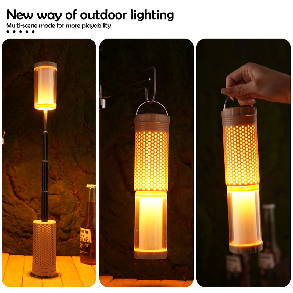 Camping Lights Rechargeable Outdoor Telescopic Collapsible Lanterns Multi-Functional Portable Magnetic Tent Lamps Emergency Hiki
