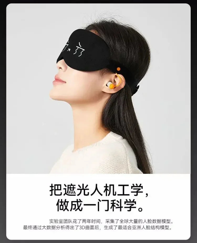 Sleeping during lunch break, lightweight integrated blackout and noise reducing earplugs, sleep eye protection, travel goggles