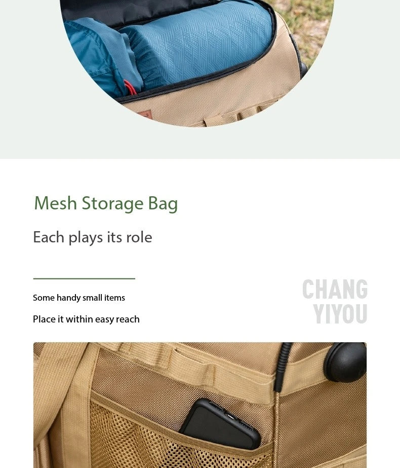 large-capacity mountain bag backpack thick storage with wheels for camping trolley and traveling easy folding labor savings