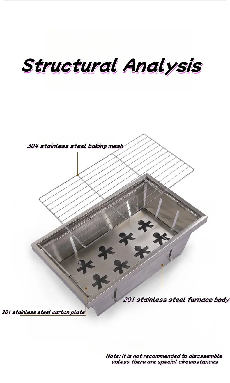 Portable barbecue grill, easy to carry, compact and convenient in design, suitable for picnic cooking | portable barbecue