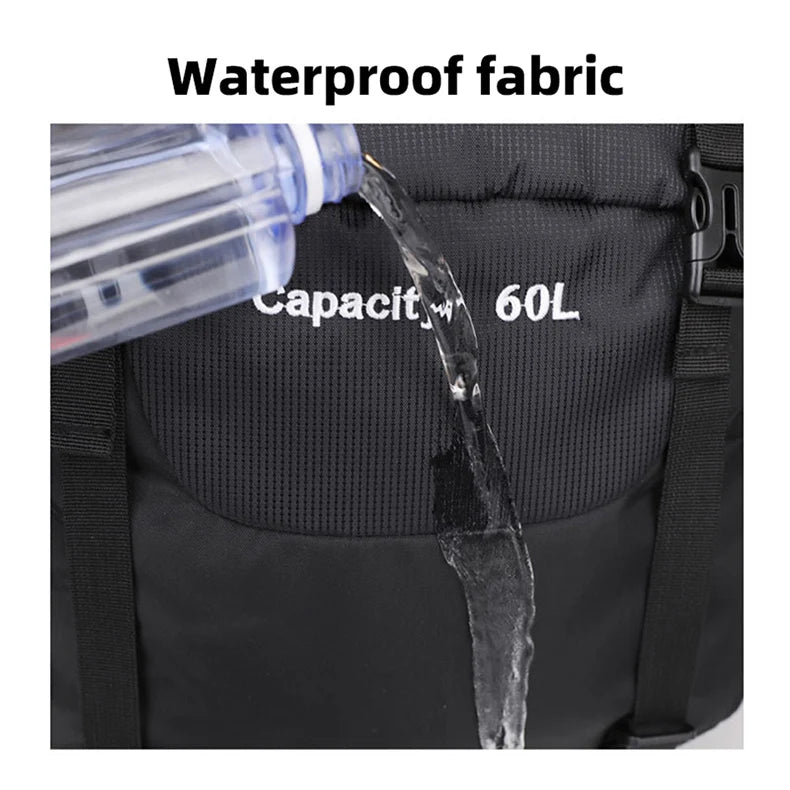 60L Camping Backpack Large Capacity Hiking Travel Outdoor Shoulder Bag Waterproof Trekking Climbing Mountaineering Rucksack