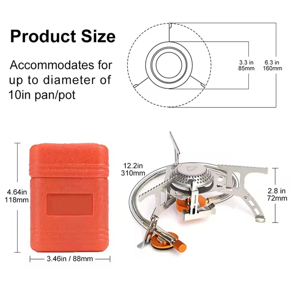 1pc Portable Camping Gas Stove Folding Outdoor Backpacking Stove Tourist Equipment For Cooking Hiking Picnic