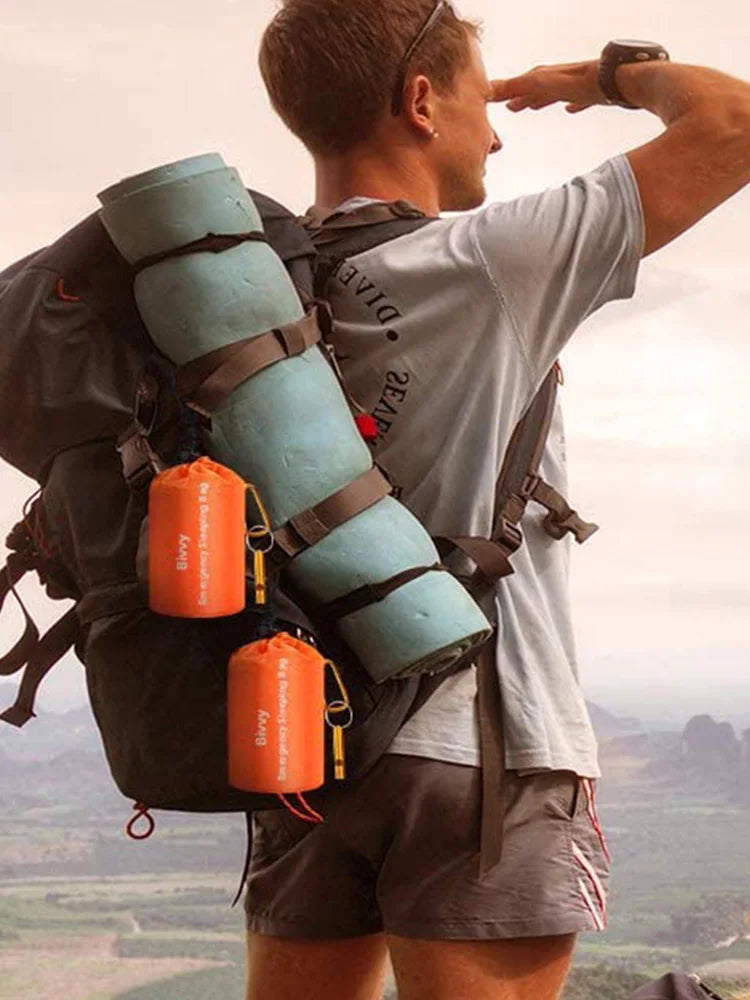 Survival Sleeping Bag Thermal Bivy Sack Portable Thermal Sleeping Bag Survival Gear for Camping Hiking Outdoor Adventure