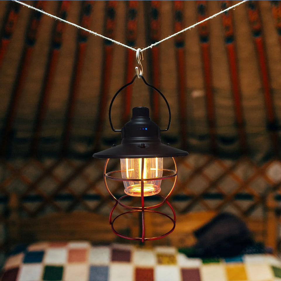 Camping Lamp Camping Light Dimmable Multi Modes Retro Portable Tent Lantern Lamp for Fishing Hiking Garden Yard Camping Light