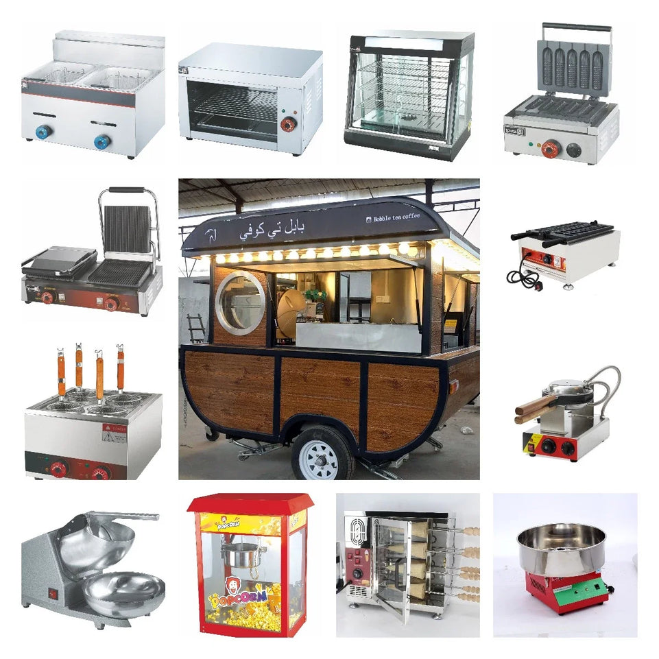 Portable Food Truck Mobile Trailer With Cooking Station Full Kitchen Equipment For Outdoor Events BBQ Business Use