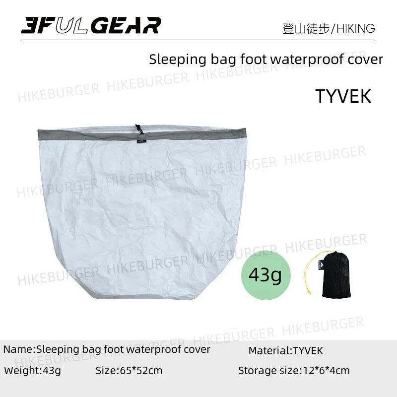 3F UL GEAR UHWMPE/TYVEK Outdoor Sleeping Bag Foot Waterproof Cover Camping Moisture-proof Breathable Dirtproof Inner Liner Cover