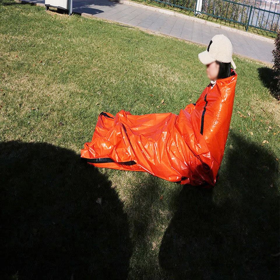 Survival Sleeping Bag Thermal Bivy Sack Portable Thermal Sleeping Bag Survival Gear for Camping Hiking Outdoor Adventure