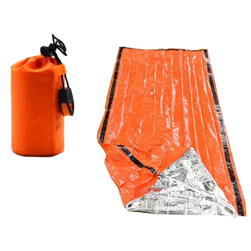 Portable Waterproof Emergency Survival Sleeping Bag Outdoor Pe Aluminum Film Camping Gear Thermal Sack Outdoor Bedding Equipment