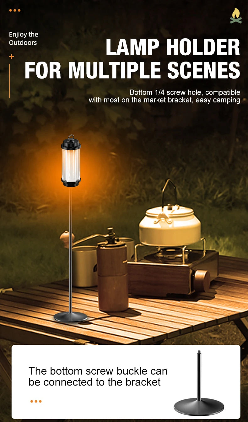 Outdoor camping tools camping lights 5 kinds of lights adjustable ceiling can be connected with the bracket TYPE-C charging.