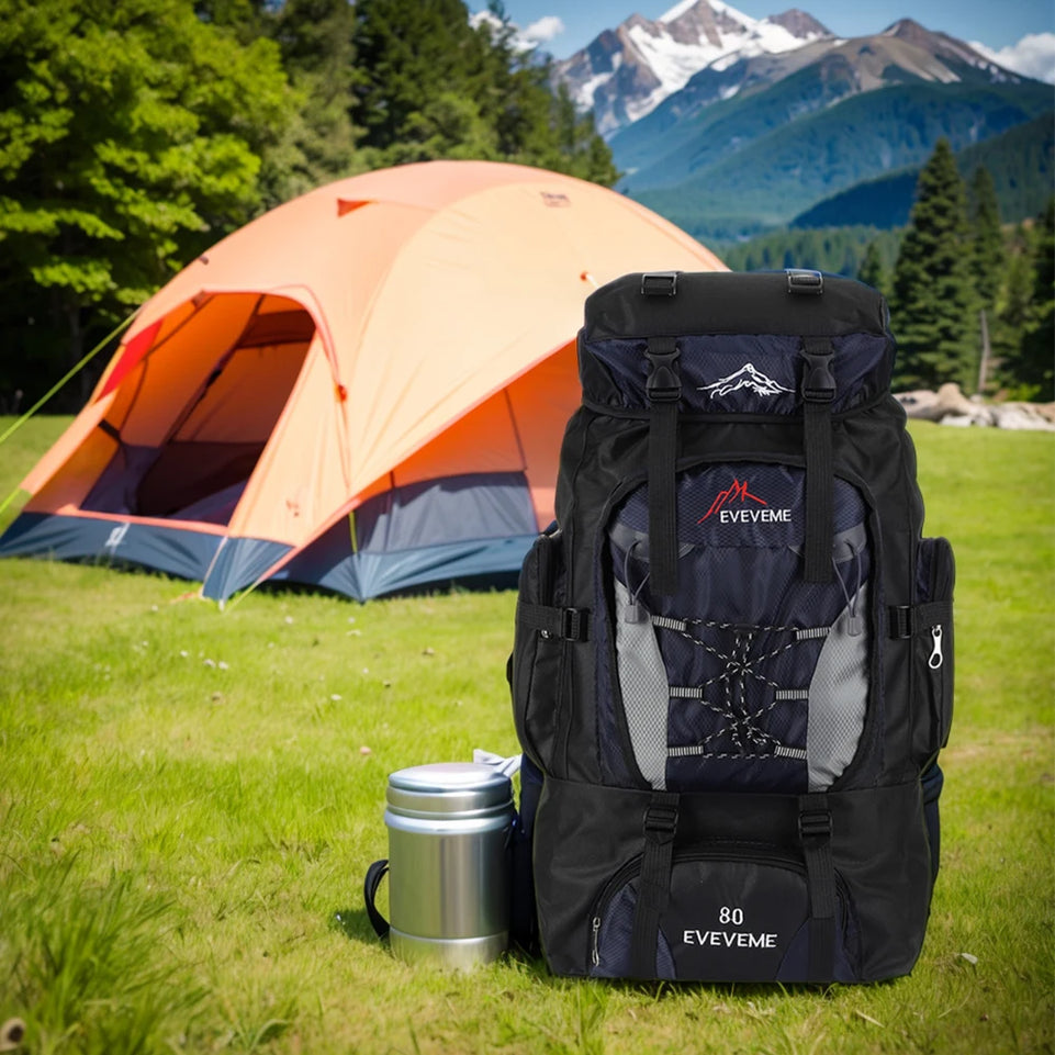 80L Hiking Climbing Backpack Camping Trekking Bag Waterproof Outdoor Sports Mountaineering Bags Rucksack Large Travel Backpacks