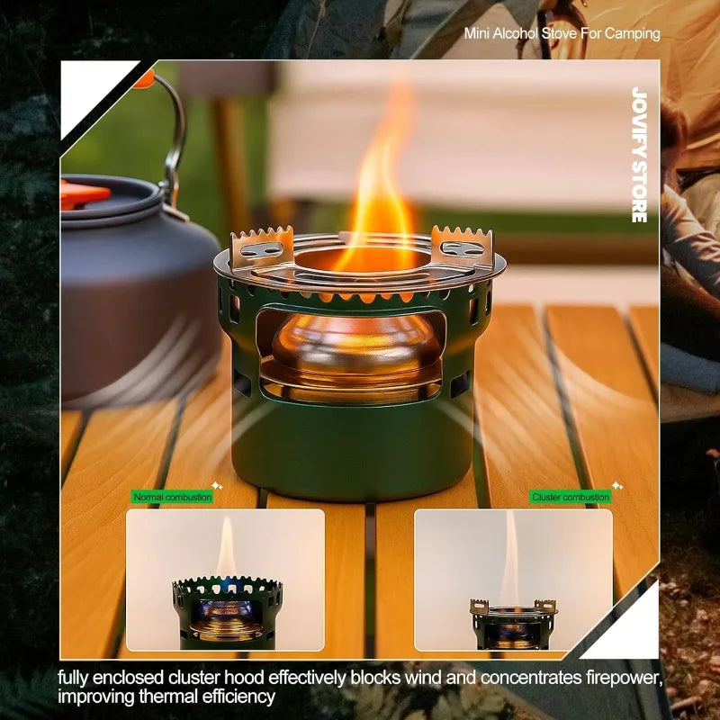 Portable Alcohol Stove Mini Camping Burner Cooker Grill For Backpacking Travel Picnic Emergency Survival Gear Outdoor Cooking