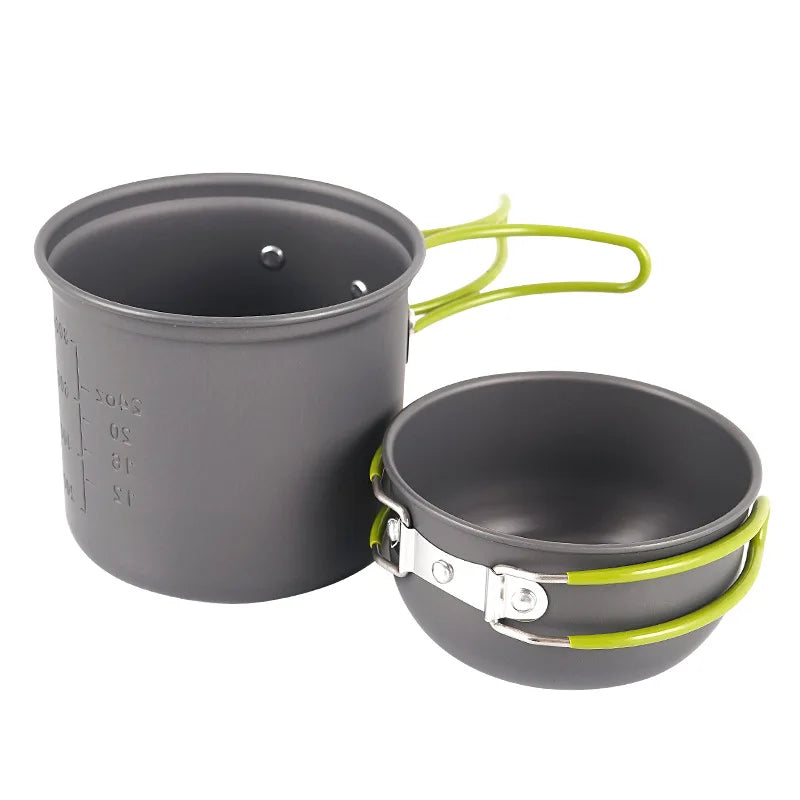 Pacoone Ultralight Camping Cooking Utensils Outdoor Tableware Pot Set Hiking Picnic Travel Tourist Dishes Supplies Equipment