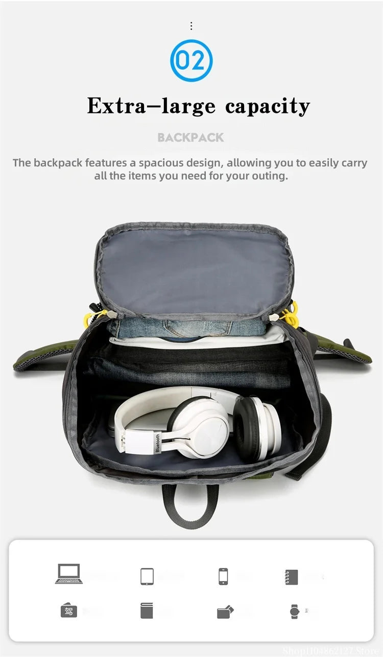 Outdoor hiking backpack of 50L for camping and hiking. Multi-functional large-capacity camping backpack. Comfortable and casual.