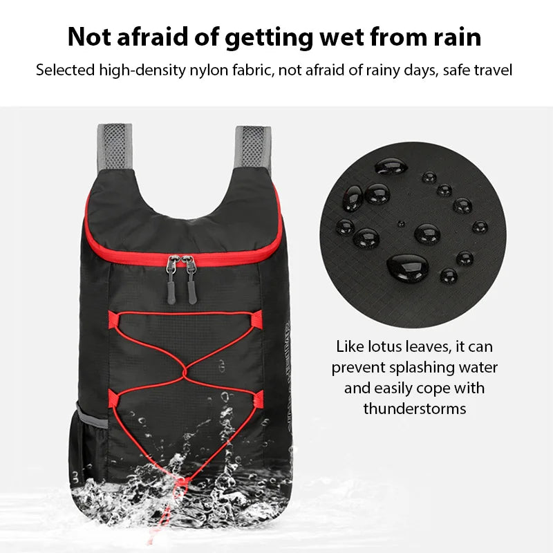 New Outdoor Waterproof Foldable Backpack Large Capacity Portable Camping Hiking Travel Daypack Leisure Men Women Sport Bags