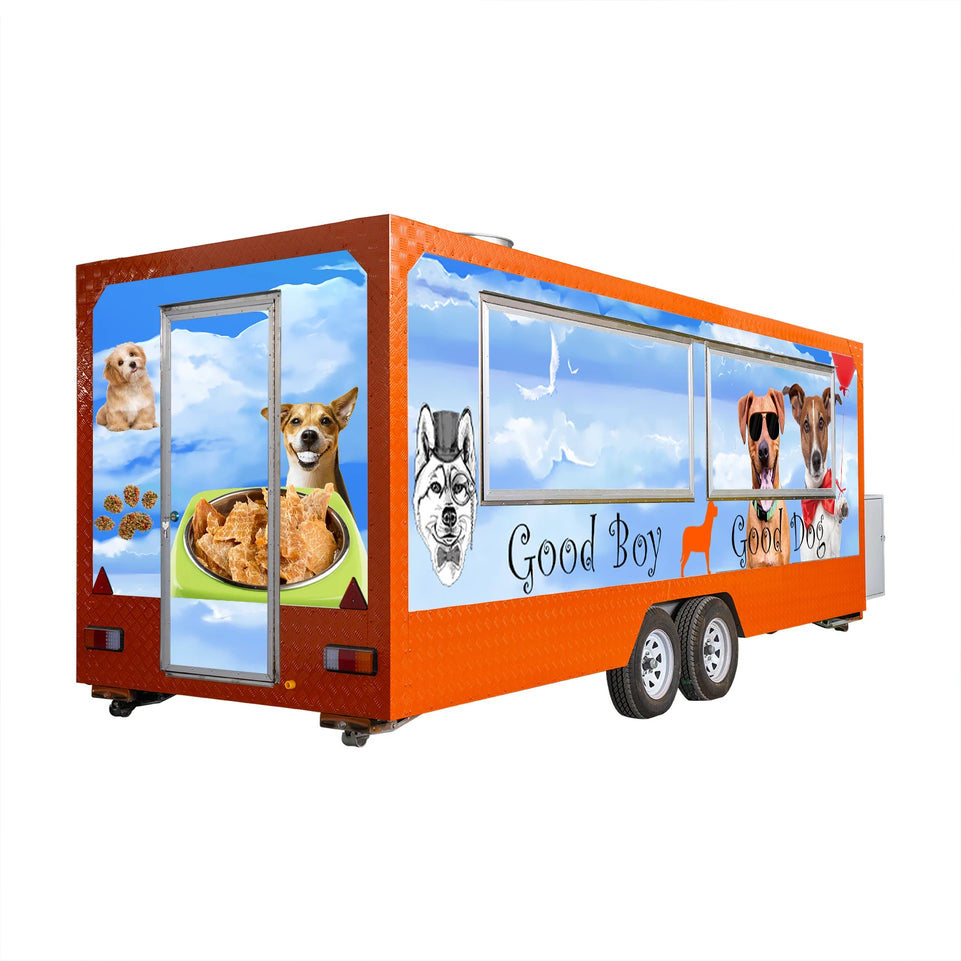 Portable Food Truck Mobile Trailer With Cooking Station Full Kitchen Equipment For Outdoor Events BBQ Business Use