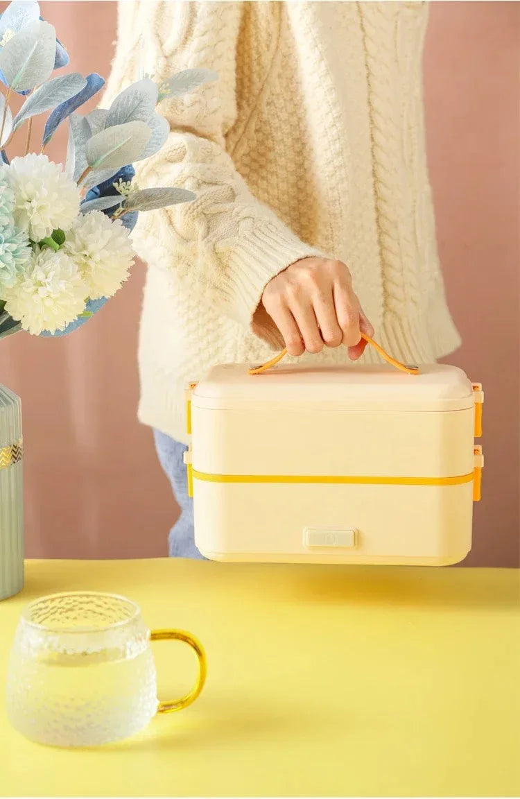 Portable Electric Heating Lunch Box Food Warmer for Outdoor/Travel Self Cooking Heated Lunch Box Office Rice Cooker Warmer