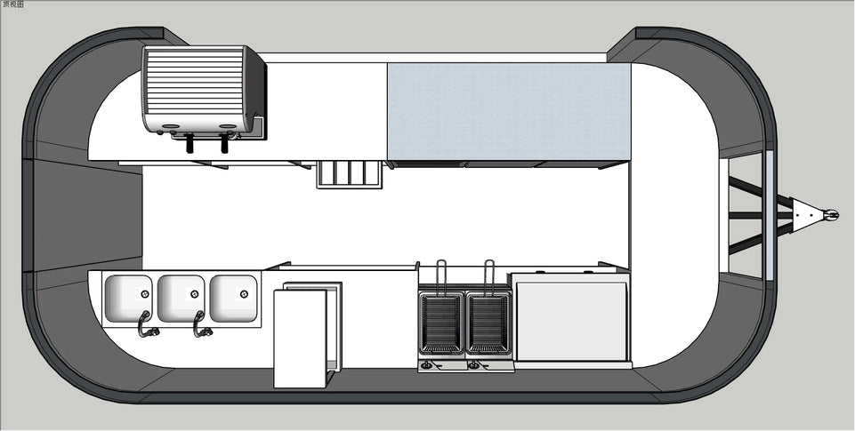 Portable Food Truck Mobile Trailer With Cooking Station Full Kitchen Equipment For Outdoor Events BBQ Business Use