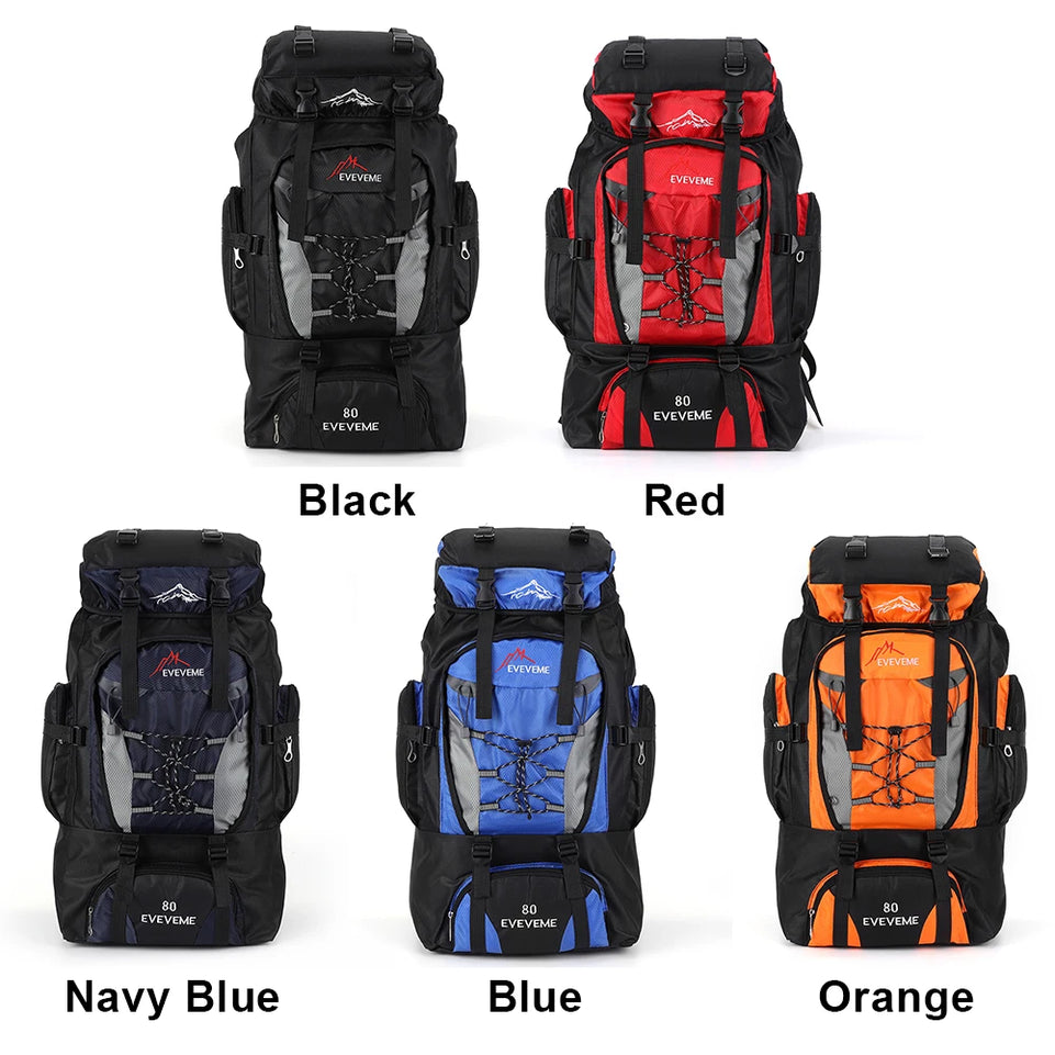 80L Hiking Climbing Backpack Camping Trekking Bag Waterproof Outdoor Sports Mountaineering Bags Rucksack Large Travel Backpacks
