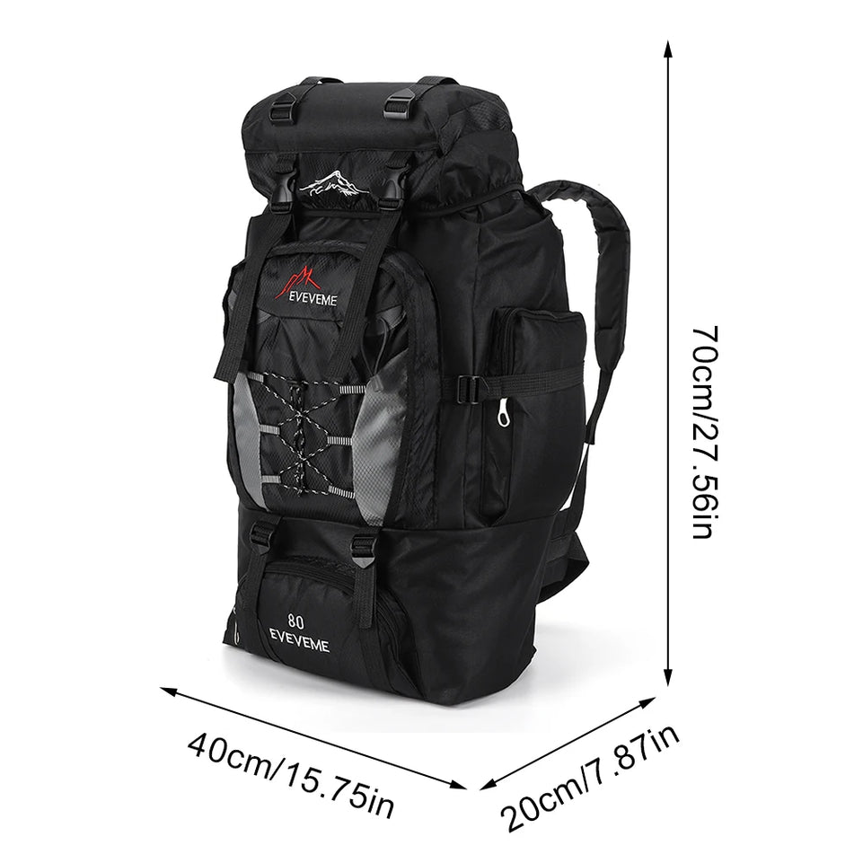80L Hiking Climbing Backpack Camping Trekking Bag Waterproof Outdoor Sports Mountaineering Bags Rucksack Large Travel Backpacks