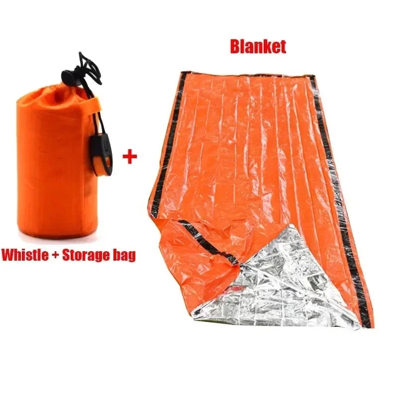 Portable Waterproof Emergency Survival Sleeping Bag Outdoor Pe Aluminum Film Camping Gear Thermal Sack Outdoor Bedding Equipment