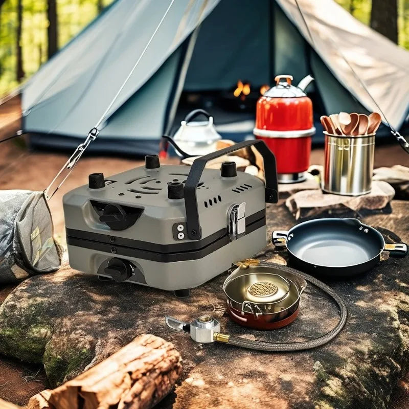 Portable Folding Stove, Camping, Folding Stove, Outdoor, Gas Stove, Cooking, Entertainment, Easy To Clean