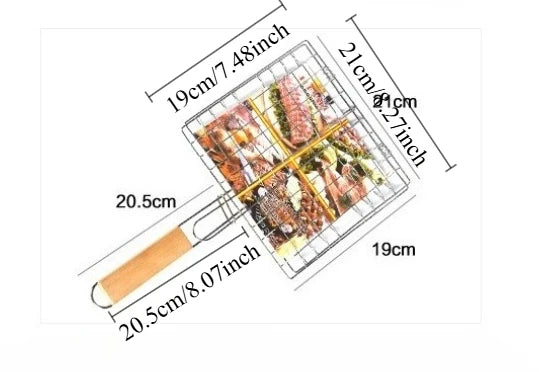 Portable  Metal iron Folding Grill Basket BBQ Grill Basket With Handle for Fish Vegetables Shrimp Cook Accessories Outdoor