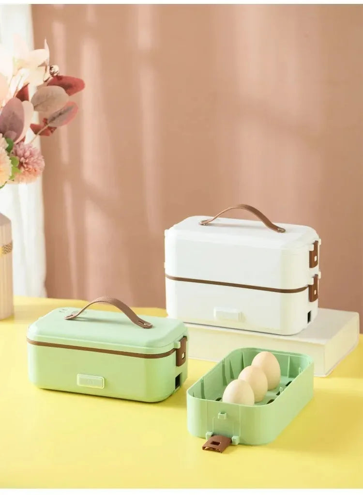 Portable Electric Heating Lunch Box Food Warmer for Outdoor/Travel Self Cooking Heated Lunch Box Office Rice Cooker Warmer