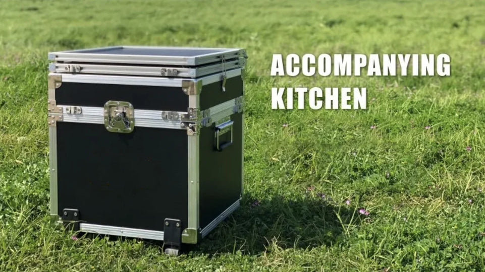 Outdoor Camping Portable Mobile Kitchenette Camping Picnic Kitchen Cooking Folding Storage Box Integrated Stove