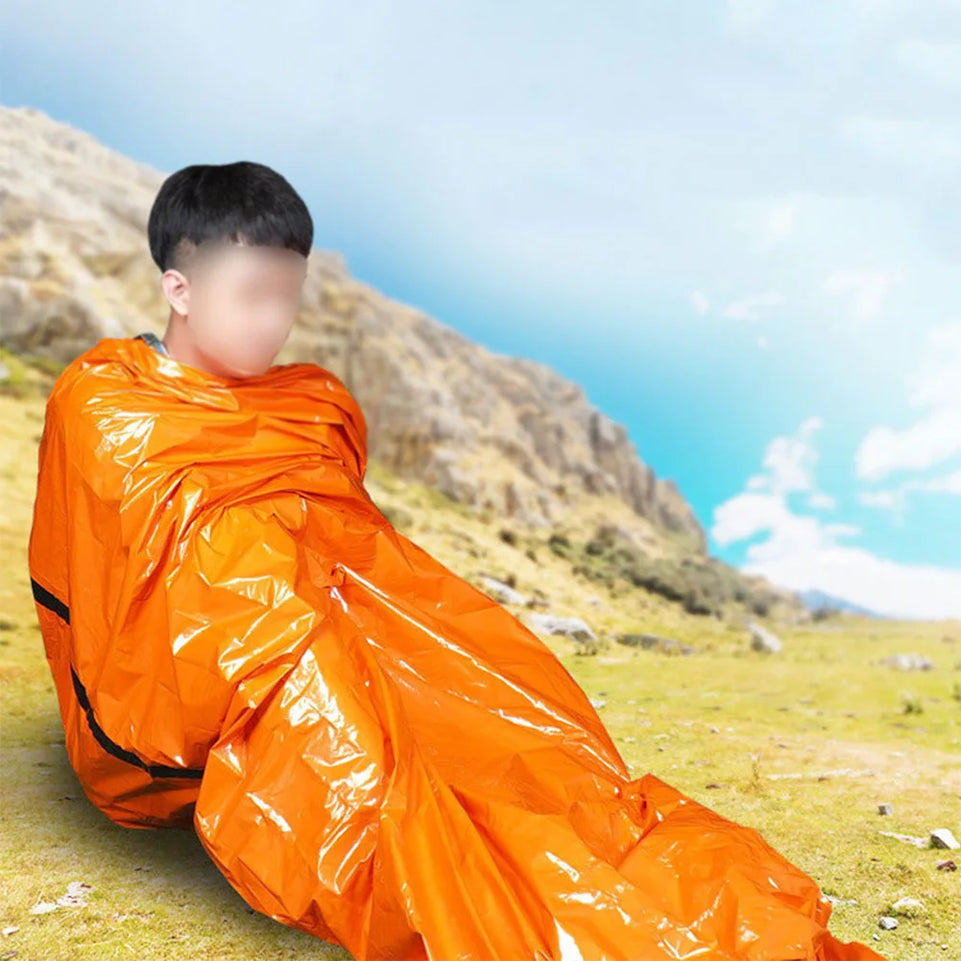 Survival Sleeping Bag Thermal Bivy Sack Portable Thermal Sleeping Bag Survival Gear for Camping Hiking Outdoor Adventure