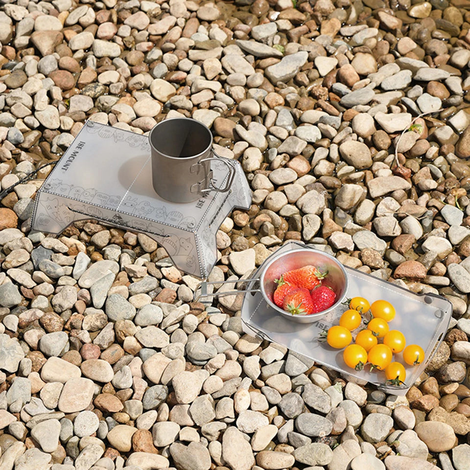 Portable Foldable Mini Camping Table Ultralight Outdoor Camping Table Tray Folding Tableware Hiking Equipment Cooking Supplies