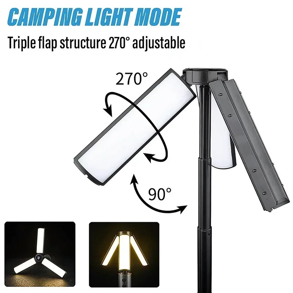 LED Camping Light,Rechargeable Multi-Functional Telescopic Flashlight & Outdoor Lantern for Camping Hiking Fishing Emergency