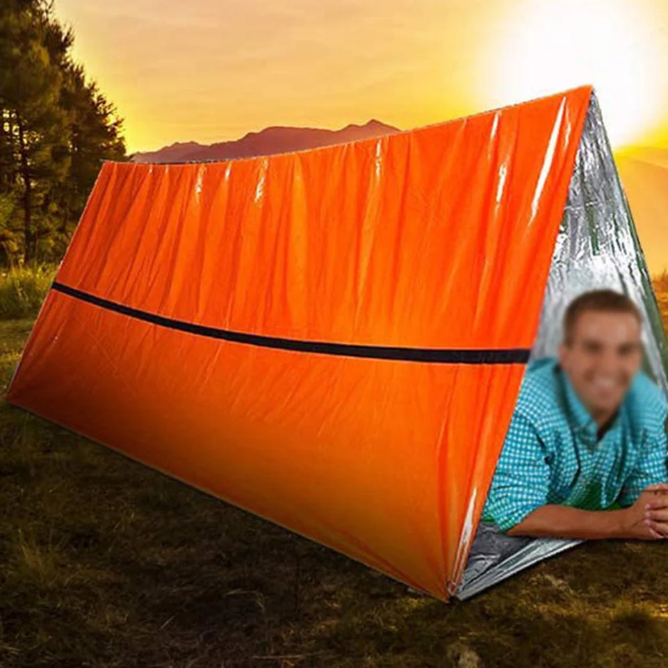 Survival Sleeping Bag Thermal Bivy Sack Portable Thermal Sleeping Bag Survival Gear for Camping Hiking Outdoor Adventure