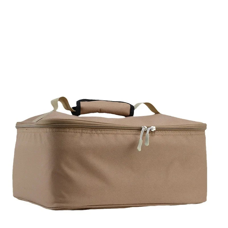 Portable Camping Picnic Cassette Stove Handbag with BBQ Cookware Gas Tank Baking Tray Storage Box Outdoor Cooking Organizer