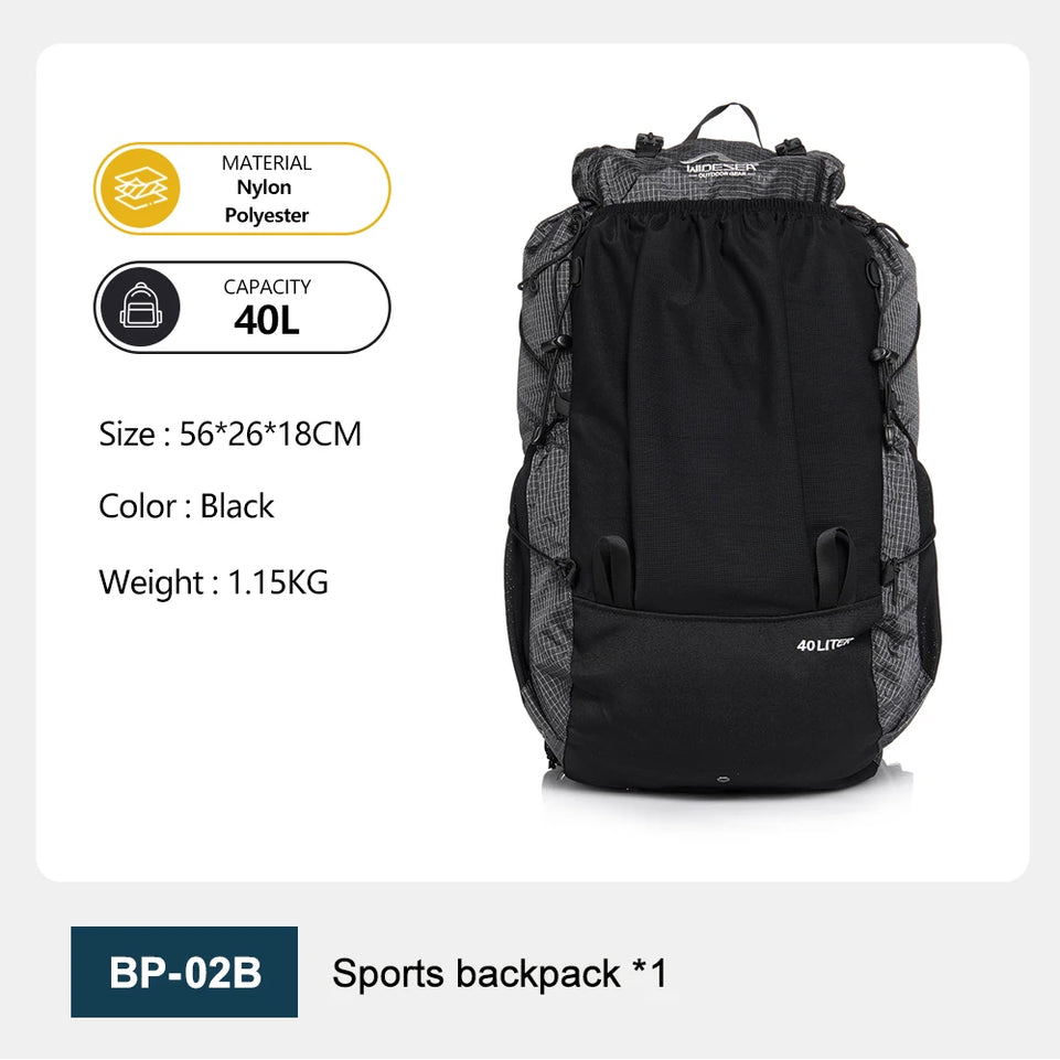 Outdoor Camping Backpack 40L Hiking Bag Sports Men's Backpacks Ultralight Waterproof Trekking Travel Essentials Camping Supplies