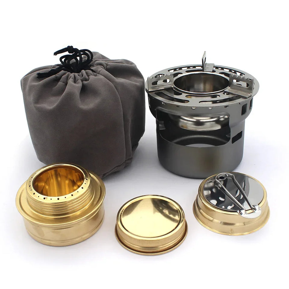 Portable Alcohol Stove Mini Camping Burner Cooker Grill For Backpacking Travel Picnic Emergency Survival Gear Outdoor Cooking