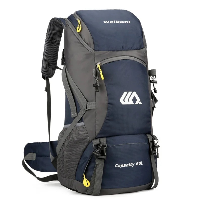 Outdoor hiking backpack of 50L for camping and hiking. Multi-functional large-capacity camping backpack. Comfortable and casual.