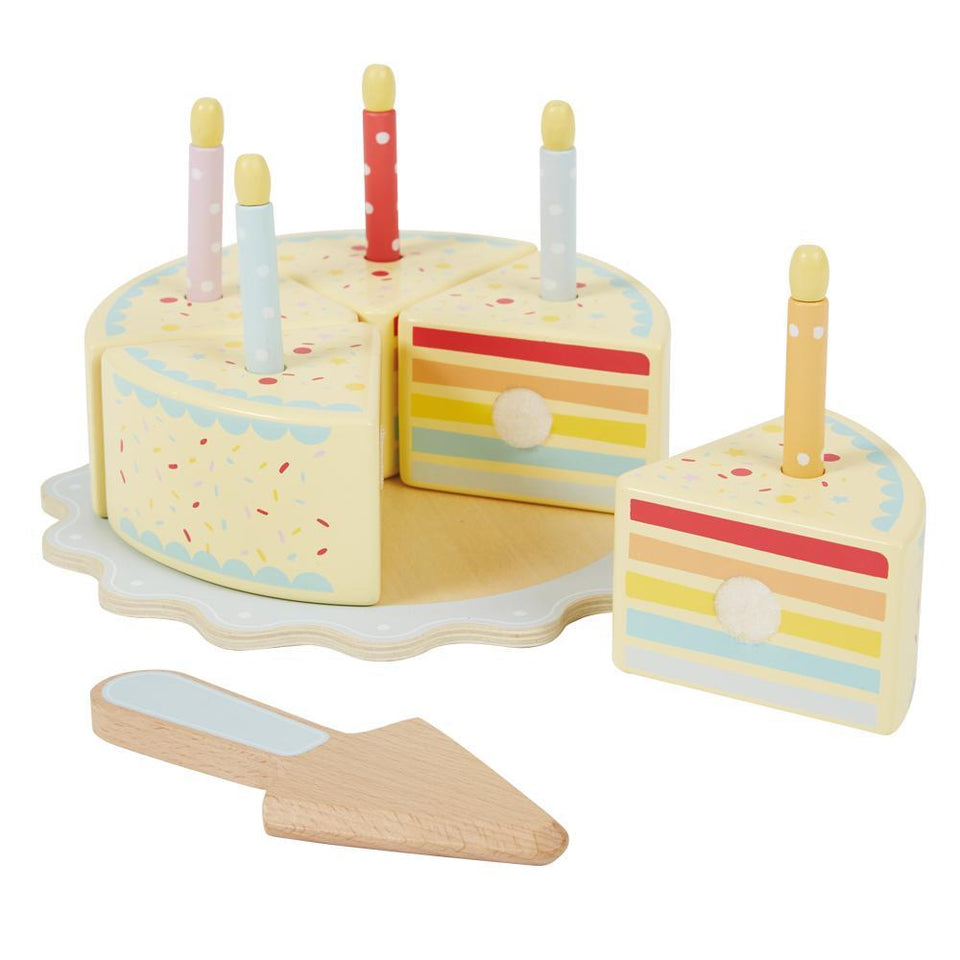 Wooden Rainbow Birthday Cake