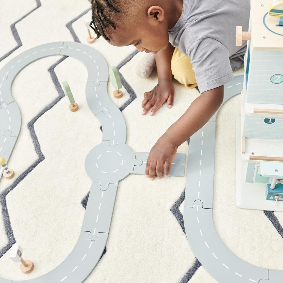 Wooden Road Track with Accessories